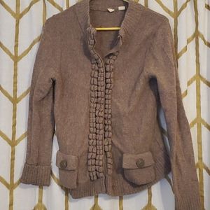 Anthropologie Button Down Wool Cardigan